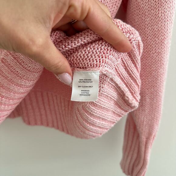 Something Navy Crew Neck Knit Pullover Sweater Pink M - Picture 7 of 8